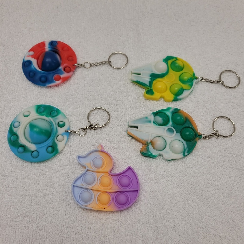 5‎ Popit Simple Demple Fidget toy key chain Millennium Falcon + more